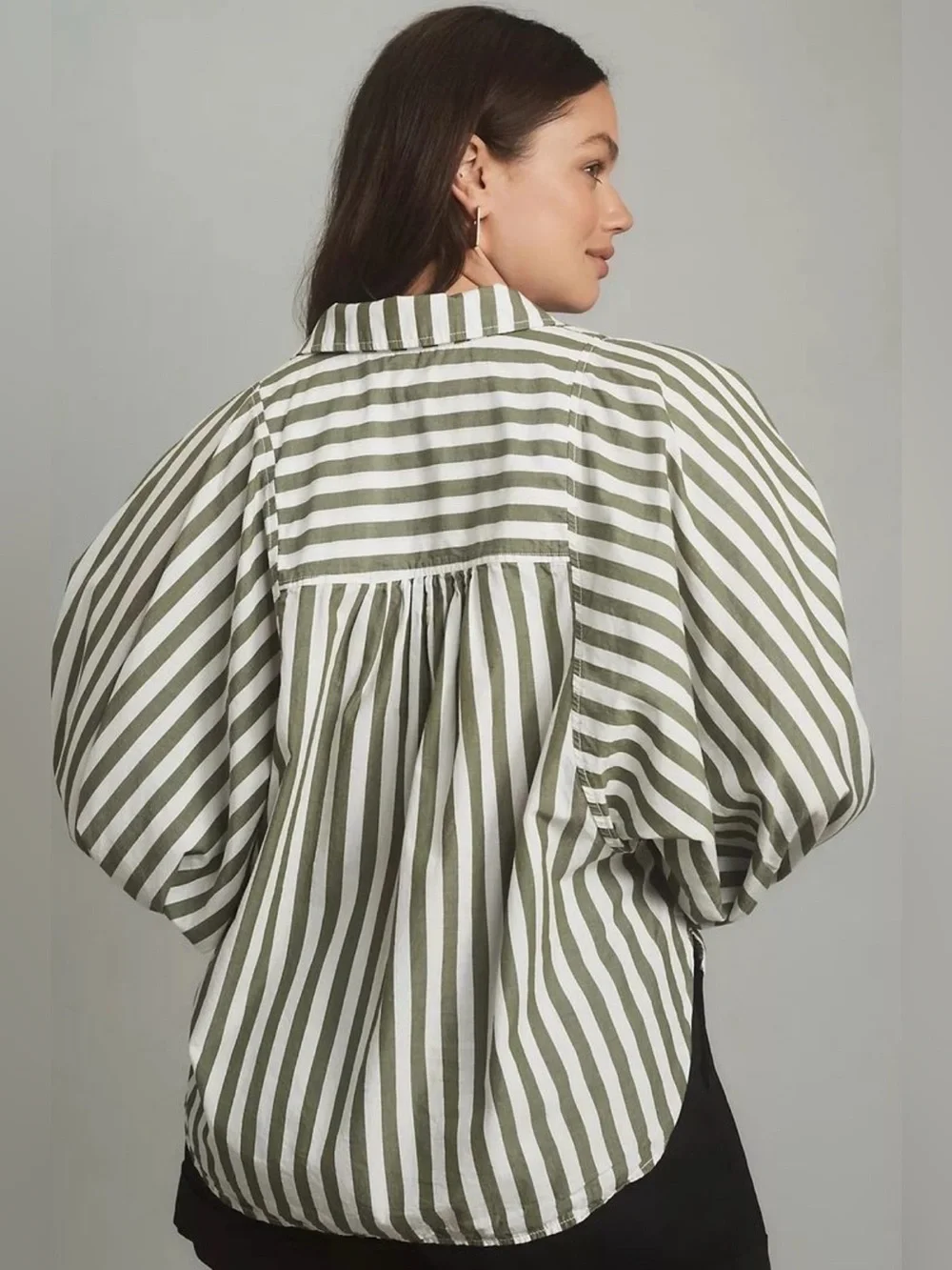 Pilcro Anthropologie Sidney Batwing Blouse Button Down Blouse  XL Boho Artsy
